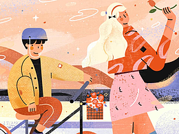 小园素 沐光 暖调扁平风 可商用生活插画 原创手绘