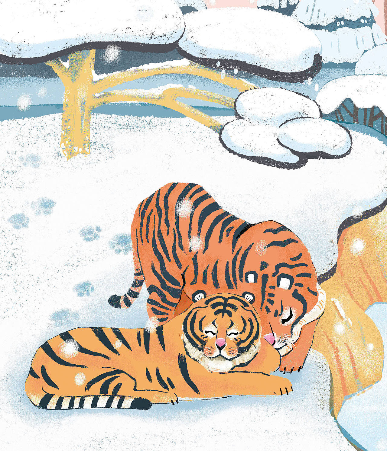 二十四节气诗歌系列--大雪欢歌（图ZNDA1MDY5Mzgw） - 儿童插画 - 站酷设计师月七初0原创素材 - 站酷ZCOOL