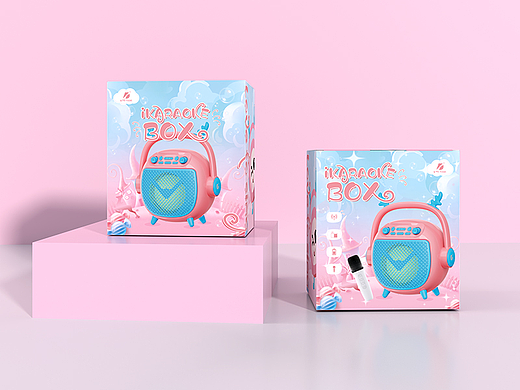 一款可爱风的蓝牙音箱的包装设计