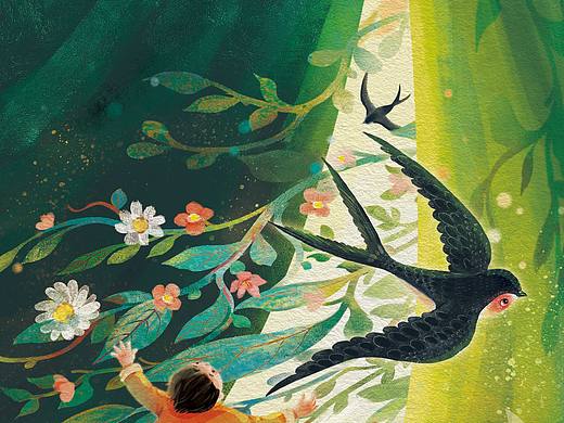 儿童绘本～春天的快乐，是追着燕子跑出来的