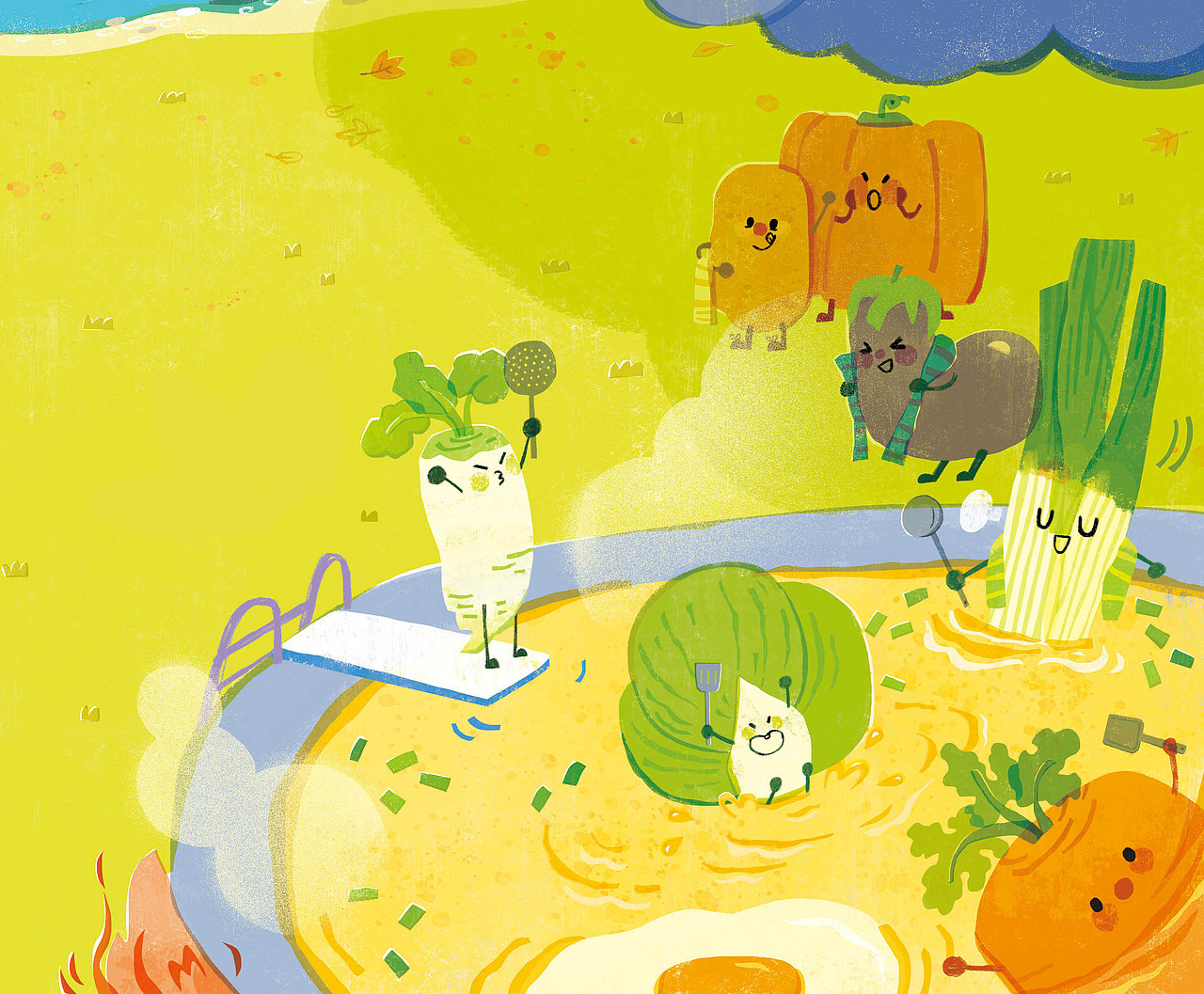 二十四节气诗歌系列--秋分乐（图ZNDA1MDk2NDQ4） - 儿童插画 - 站酷设计师月七初0原创素材 - 站酷ZCOOL