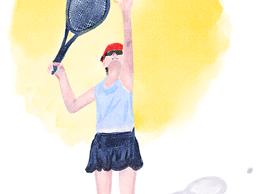 阳光里的网球女孩