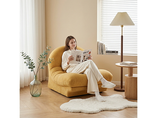 暖姜绒云｜把阳光搬进家的治愈系单人沙发