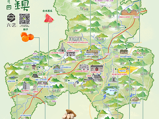 佛山更合镇手绘导览地图