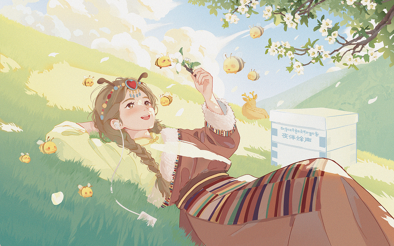 关于西藏美女的故事（图ZNDA1MTAxNjI0） - 商业插画 - 站酷设计师爱画画的萧蓝原创素材 - 站酷ZCOOL