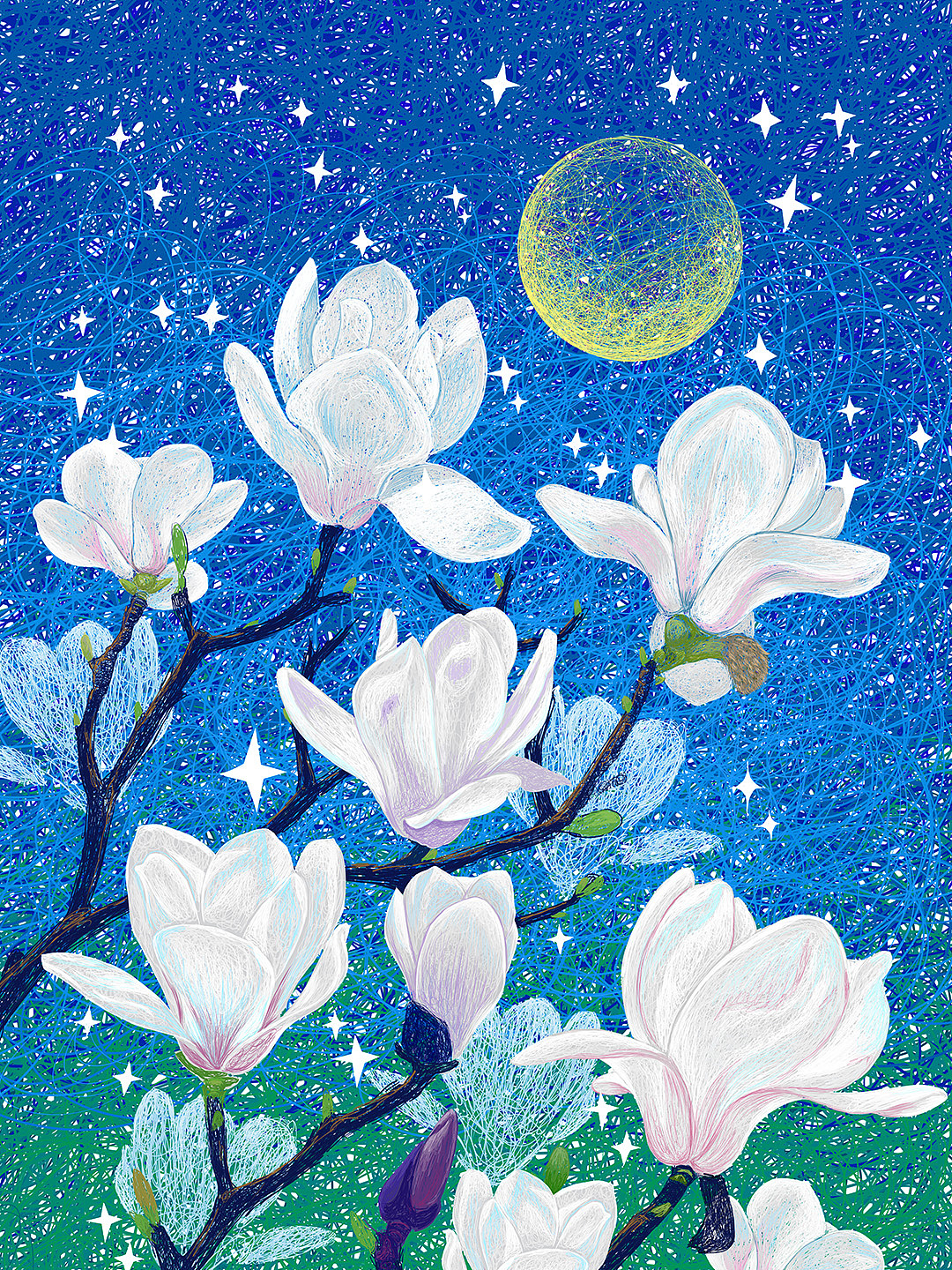 用画笔记录眼中的春天（图ZNDA1MTA2MDEy） - 艺术插画 - 站酷设计师插画师胡一刮原创素材 - 站酷ZCOOL