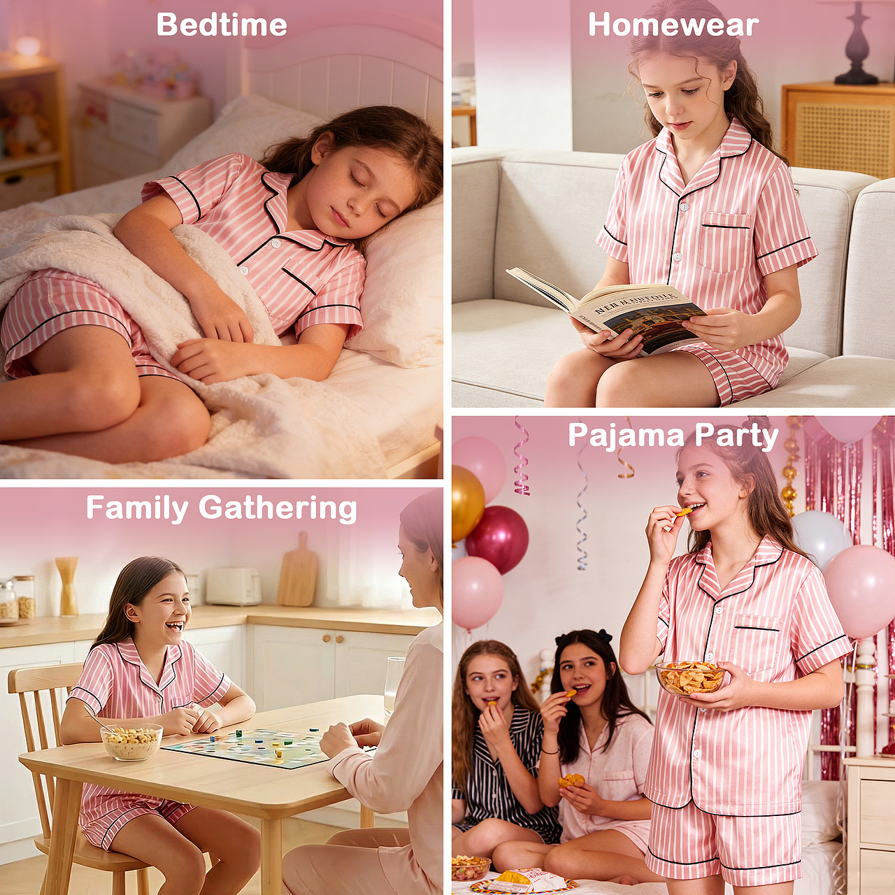 亚马逊女童仿真丝睡衣套装（图ZNDA1MTE3MzUy） - AI作品 - 站酷设计师Z07327461原创素材 - 站酷ZCOOL