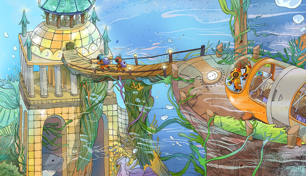 米奥星际之旅之渔池湾奇遇（图ZNDA1MTE5NDI0） - 绘本 - 站酷设计师李澤霖原创素材 - 站酷ZCOOL