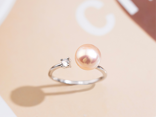 珍珠戒指橘色