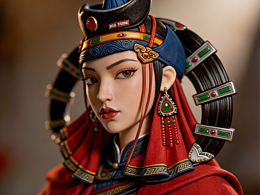 蒙古人族女性Ai设计