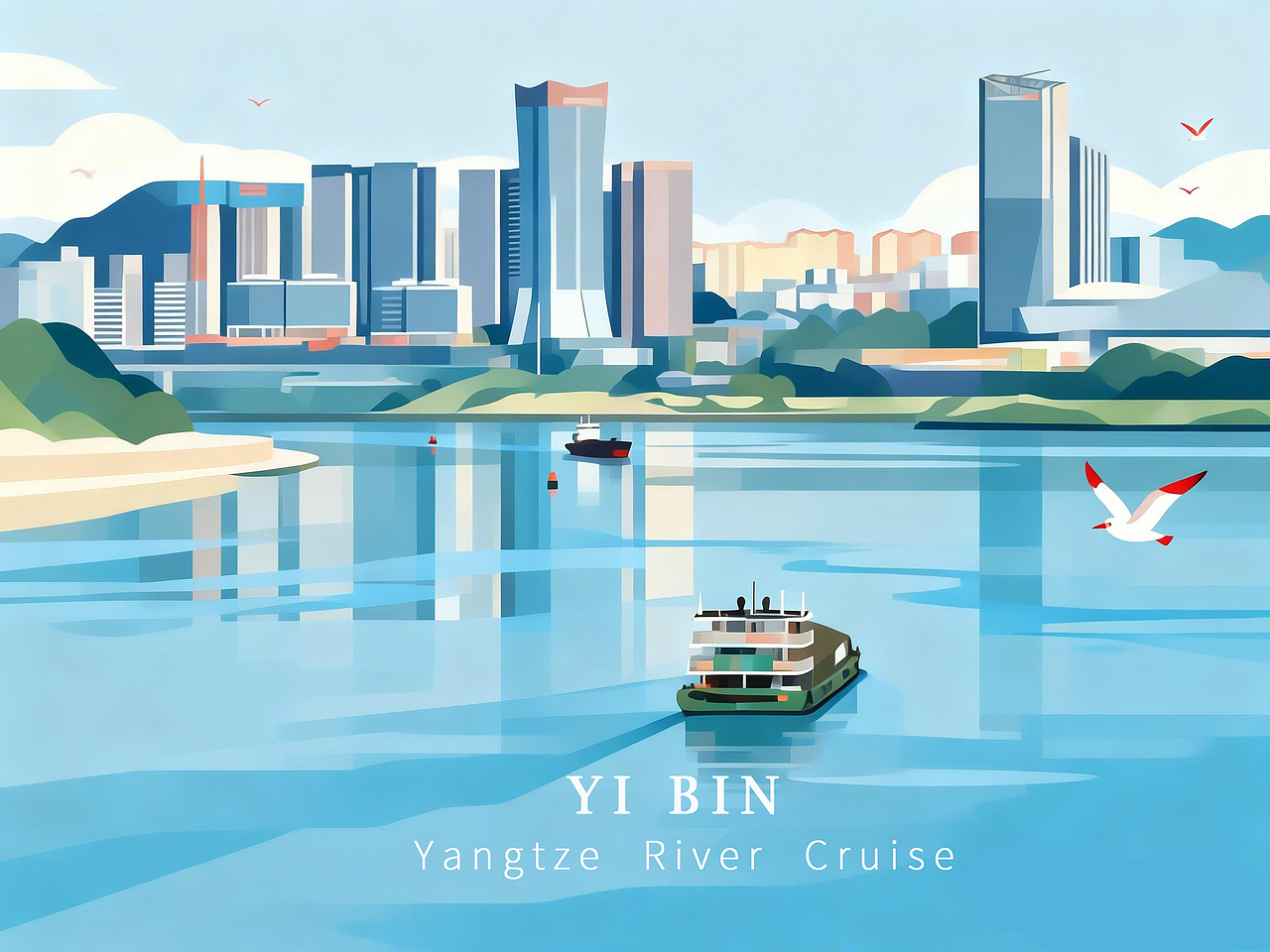 城市印象系列——宜宾（图ZNDA1MTQ4Nzk2） - 商业插画 - 站酷设计师小扁BIAN原创素材 - 站酷ZCOOL