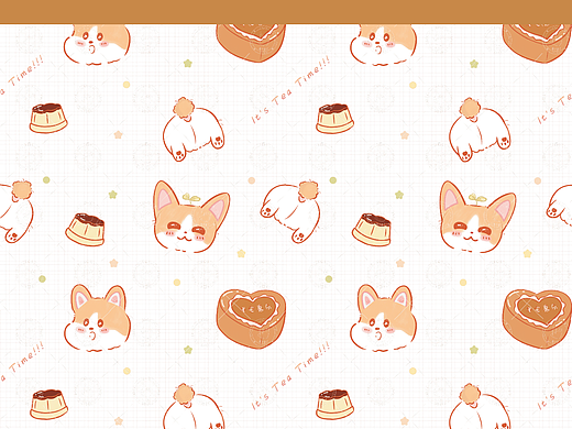 🉑四方连续&印花｜柯基宝的下午茶🍰