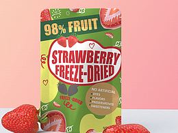 一眼在貨架出圈的/凍干草莓??包裝設(shè)計(jì)