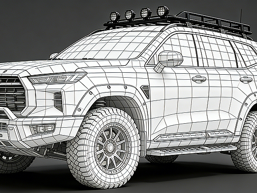 国产硬派越野的 3D 重生｜哈弗改装 SUV 全视角渲染