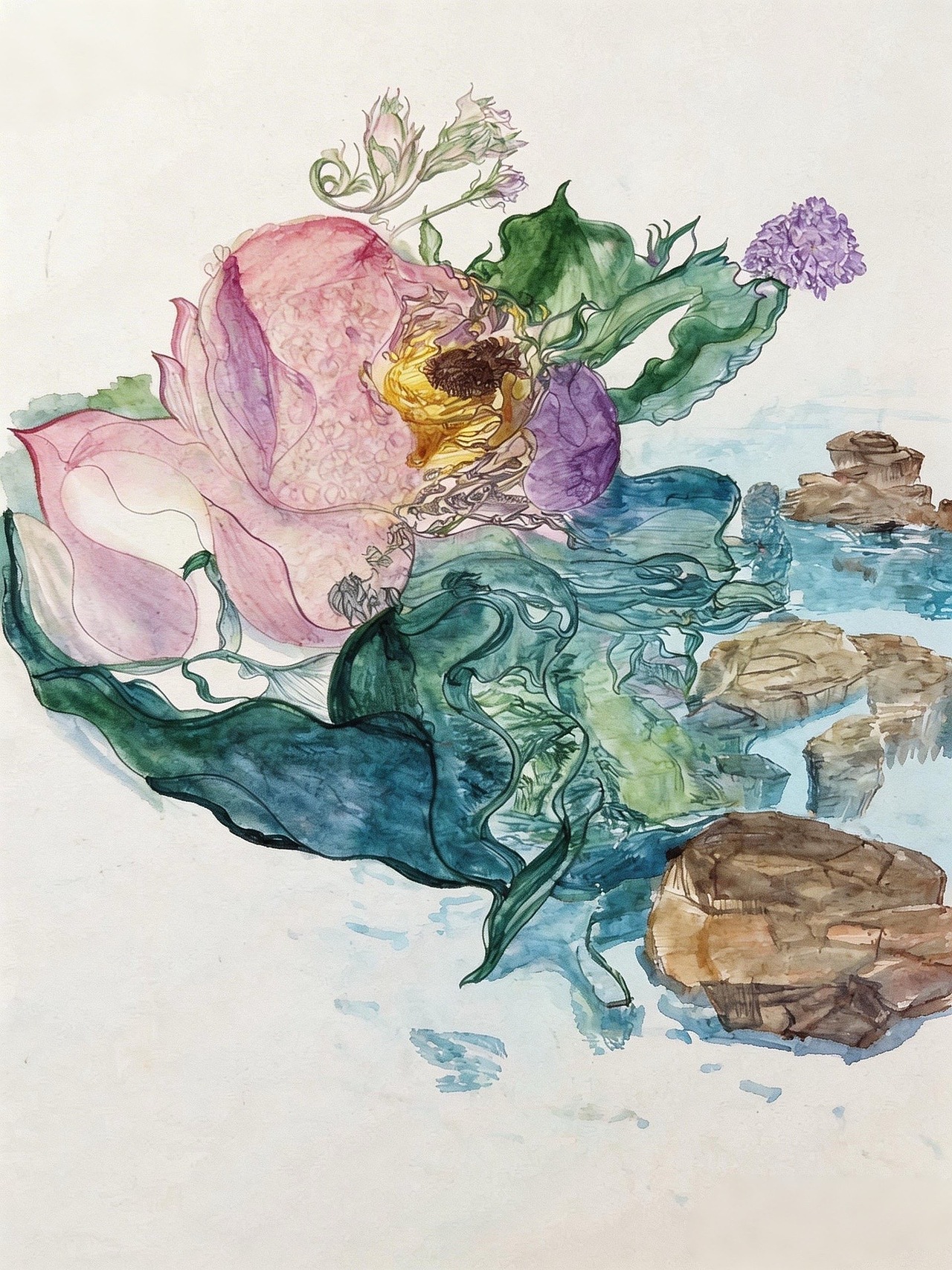 知予华裳｜治愈系——水彩花卉连衣裙（图ZNDA1MTU0NDI4） - 时尚/艺术摄影 - 站酷设计师FLY视觉工作室原创素材 - 站酷ZCOOL