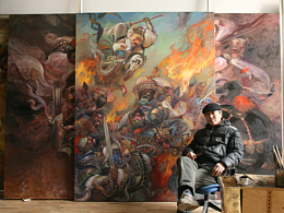 油画作品《大闹天宫》