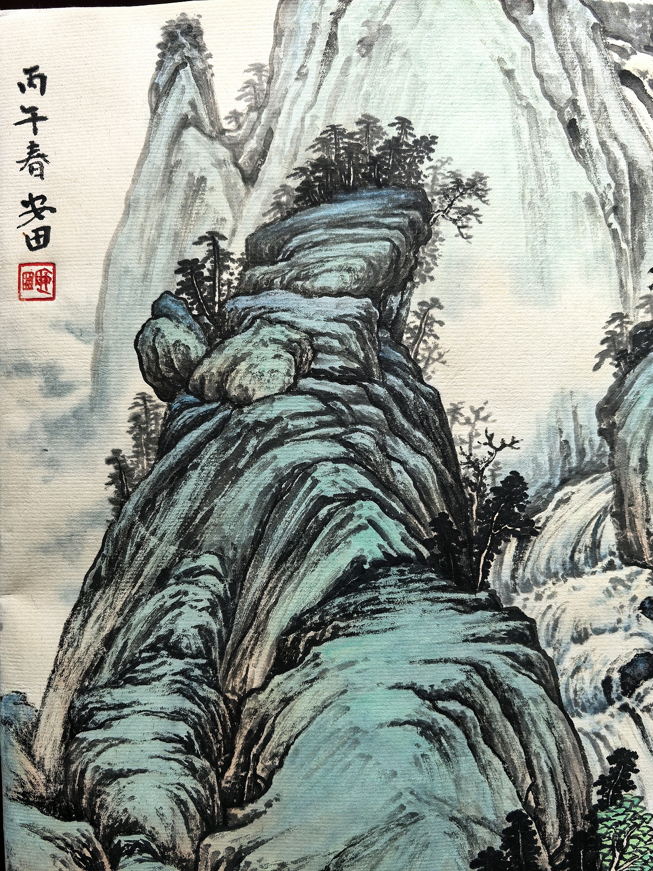 云瀑春深（图ZNDA1MTcyMzc2） - 绘画 - 站酷设计师安田原创素材 - 站酷ZCOOL