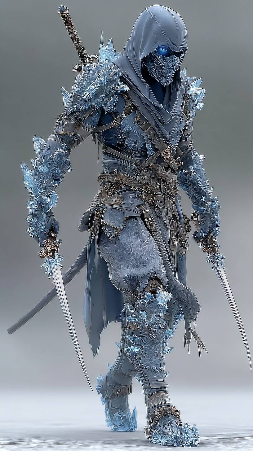 一组人物概念原型设计之寒锋刺客！（图ZNDA1MTczNjky） - AI作品 - 站酷设计师斗神俊俊原创素材 - 站酷ZCOOL