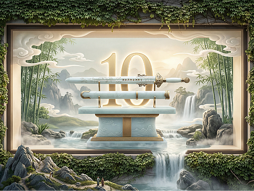 十年荣耀：莫干山跑山赛纪念宝剑设计”