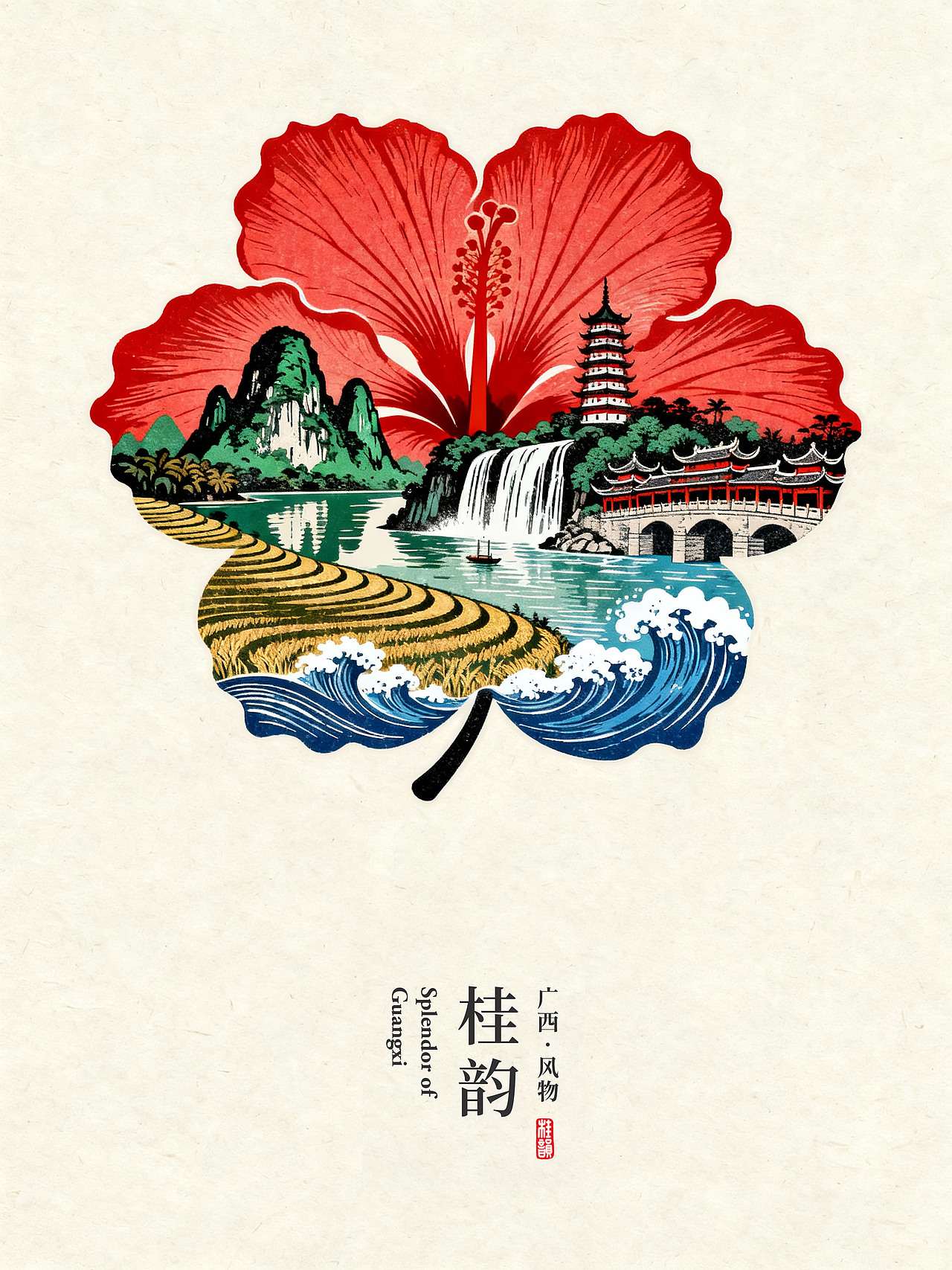 版画 | 桂韵 · 广西风物（图ZNDA1MTg3NzQ4） - AI作品 - 站酷设计师子庚Terry原创素材 - 站酷ZCOOL