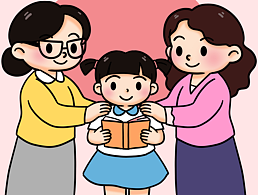 家校共育主題插畫