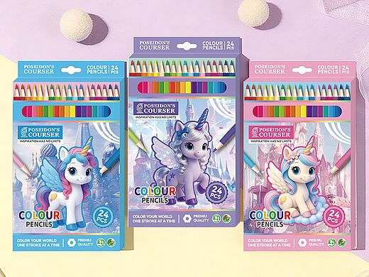 盒裝彩鉛-獨角獸系列（個人主頁-ZNzM0MjM4MTY=） - 包裝 - 站酷設(shè)計師小米大王qq原創(chuàng)素材 - 站酷ZCOOL