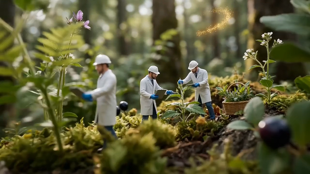 《草本植物护肤品制作过程》AI创意广告（图ZNDA1MTkyMjEy） - AI作品 - 站酷设计师穆森文化原创素材 - 站酷ZCOOL