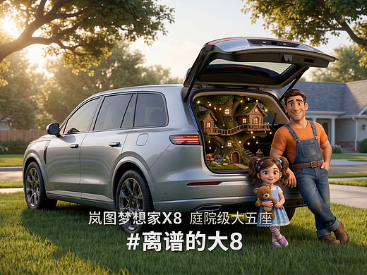 岚图泰山X8｜庭院级大五座，装得下木工台，更装得下爸爸的爱