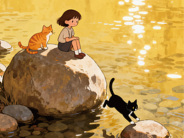 手机壁纸-暖阳裹着微风 毛团相伴治愈悠长岁月