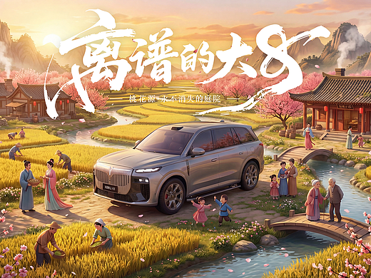 桃花源记・永不消失的庭院（个人主页-ZNzM0MjQ1NjA=） - AI作品 - 站酷设计师焦糖玛奇朵不加糖原创素材 - 站酷ZCOOL