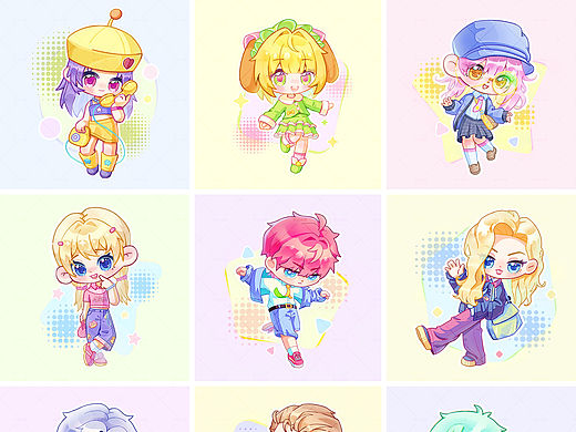 QQ人全身像插画练习-9图合集