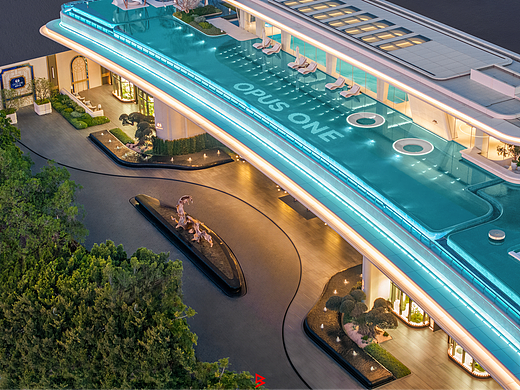 厦门保利安控御宸天悦泳池夜景