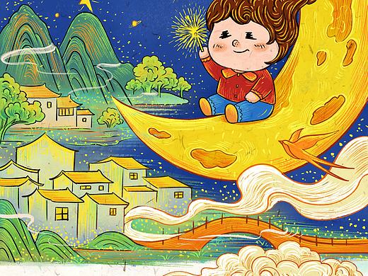 7月插画：如果可以上天摘颗星星下来🌟