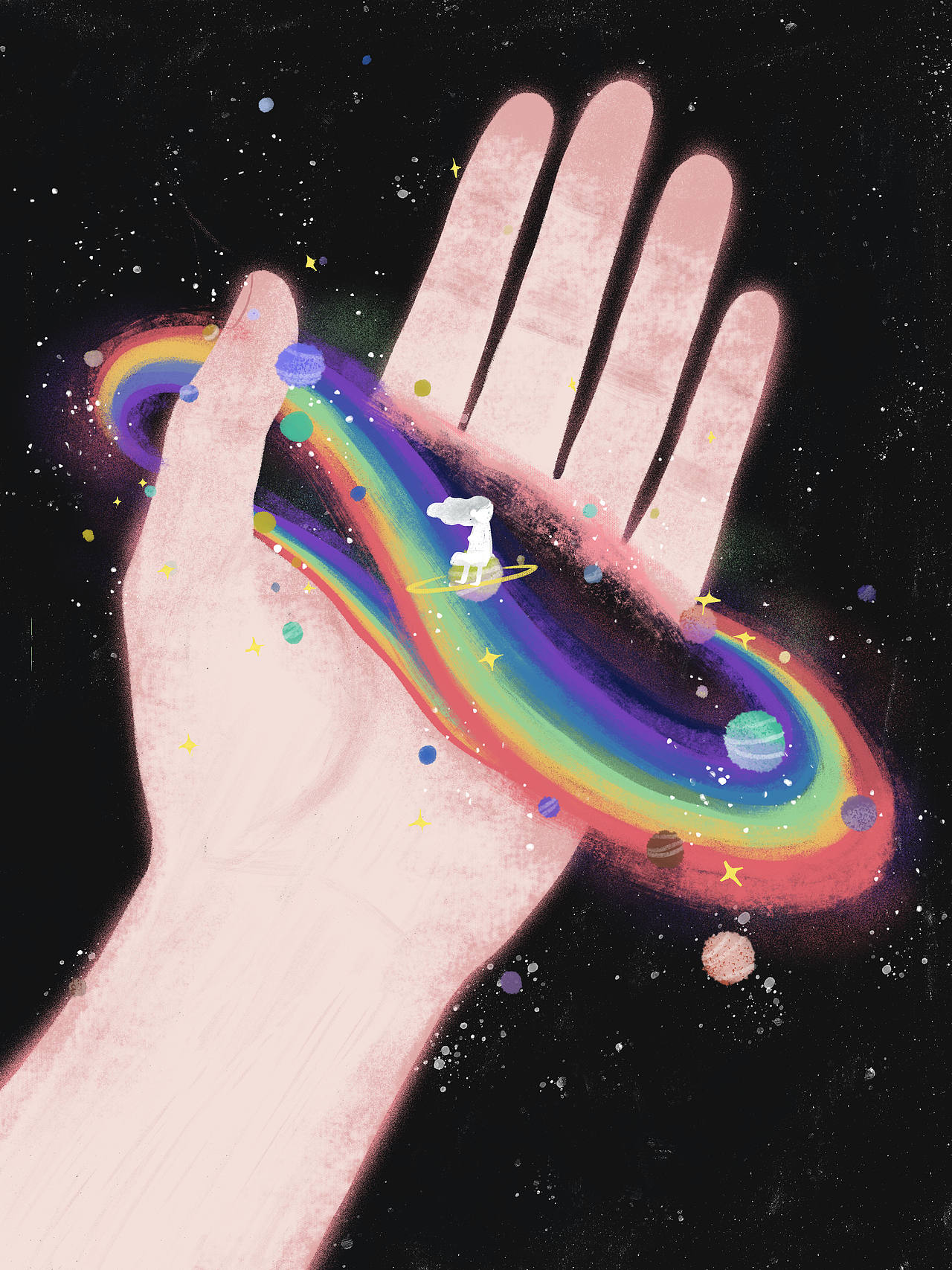 星空彩虹（图ZNDA1MjA4NTA4） - 商业插画 - 站酷设计师葵屿KuiNook原创素材 - 站酷ZCOOL