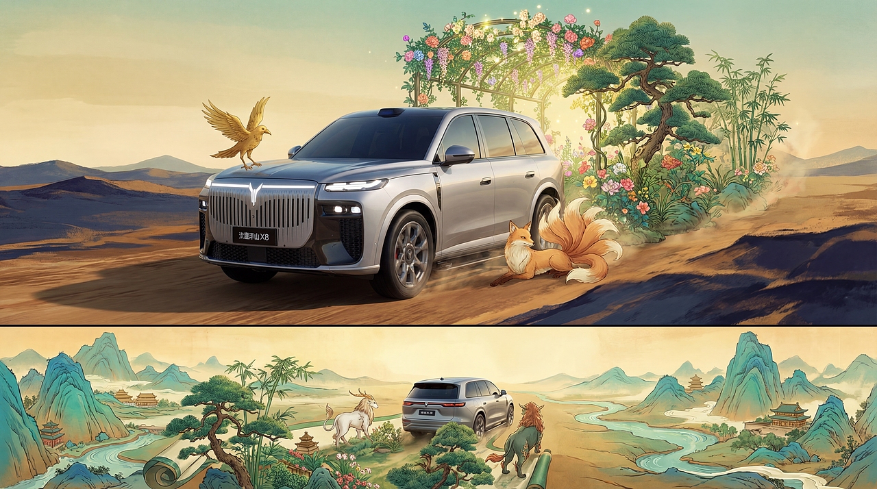 岚图泰山 X8 竟把整个东方神话宇宙都装下了（图ZNDA1MjA4NTY4） - AI作品 - 站酷设计师简单琦原创素材 - 站酷ZCOOL