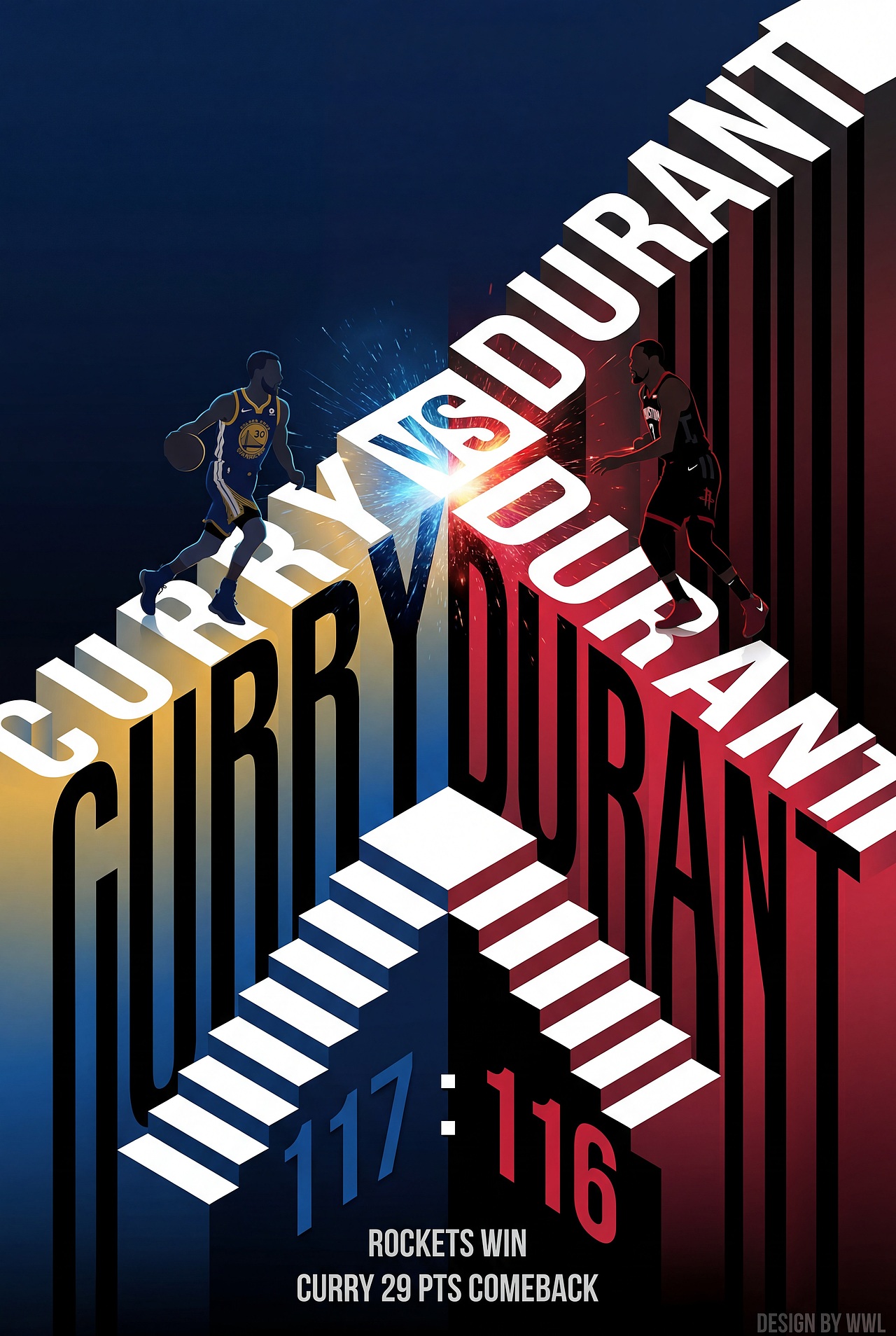 Curry vs Durant - 巅峰对决视觉设计（图ZNDA1MjExNDQ0） - 海报 - 站酷设计师天知道我是谁1988原创素材 - 站酷ZCOOL