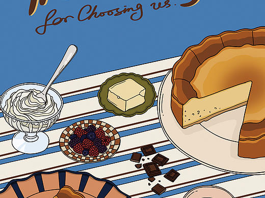 蛋糕品牌商业插画