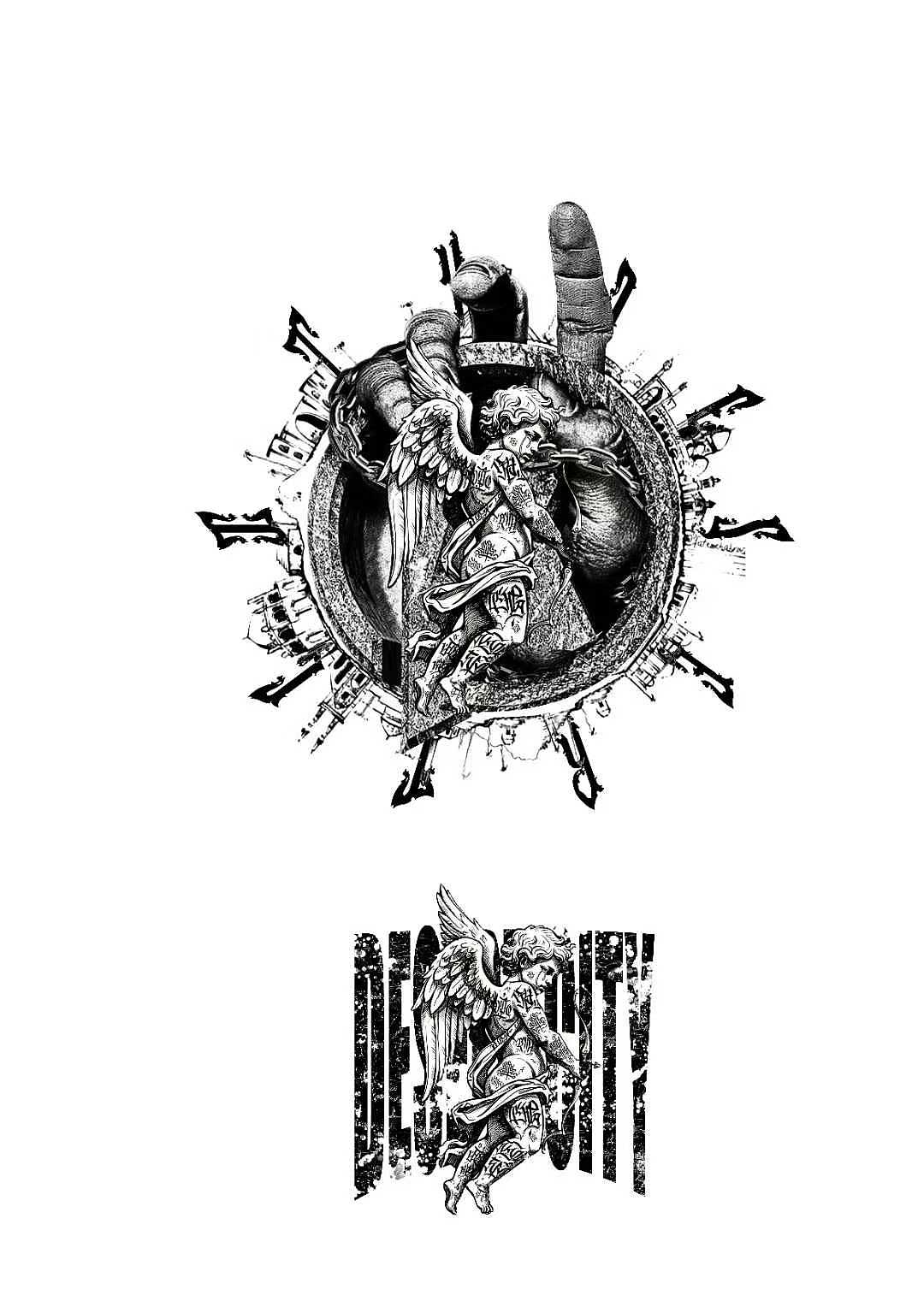 潮流T恤图案设计（图ZNDA1MjIzMTI4） - 休闲/流行服饰 - 站酷设计师O小白白O原创素材 - 站酷ZCOOL