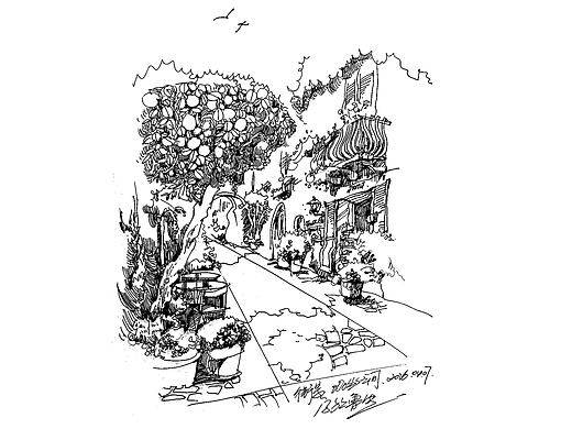 #设计手绘#风景速写#钢笔画#空间设计