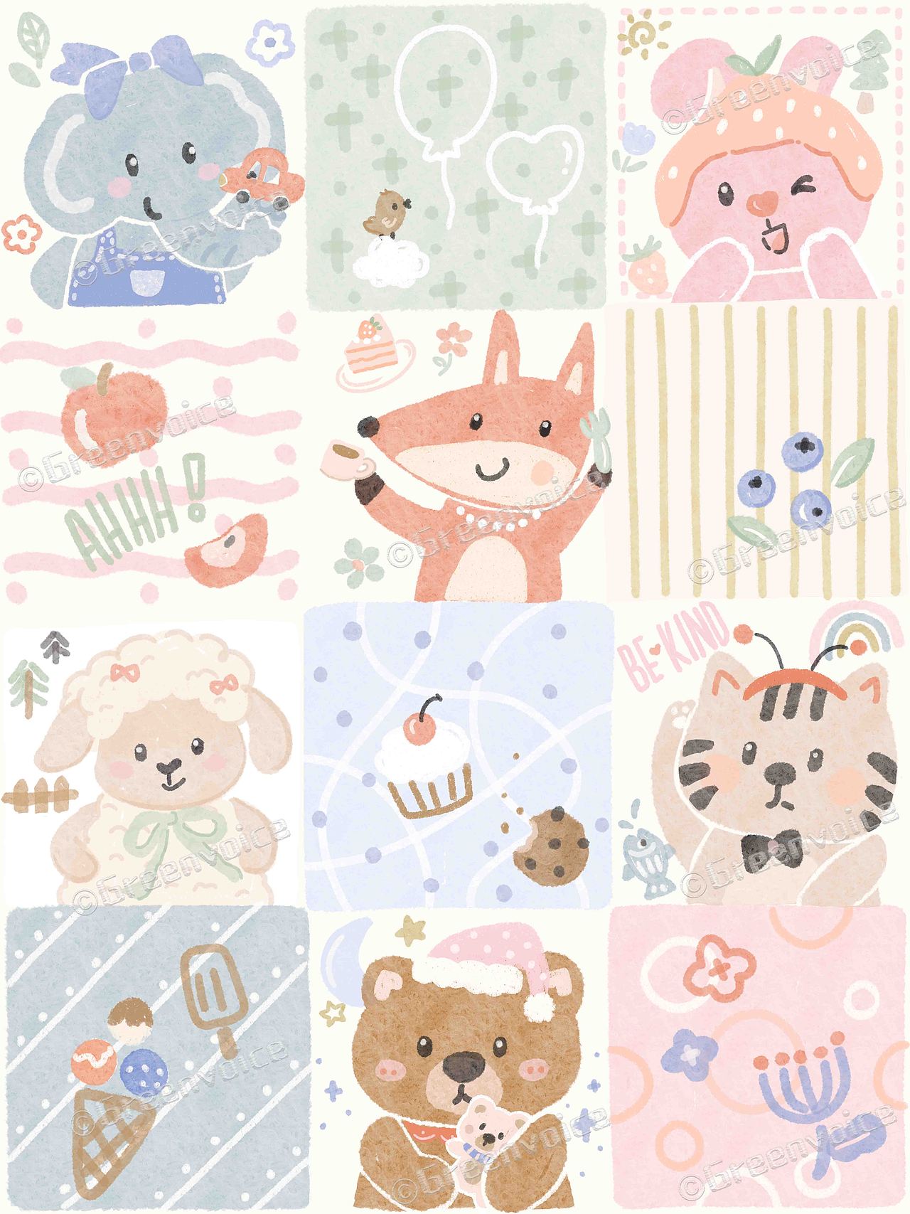 红粉格子间（图ZNDA1MjM2NTYw） - 商业插画 - 站酷设计师绿瓷叮叮原创素材 - 站酷ZCOOL