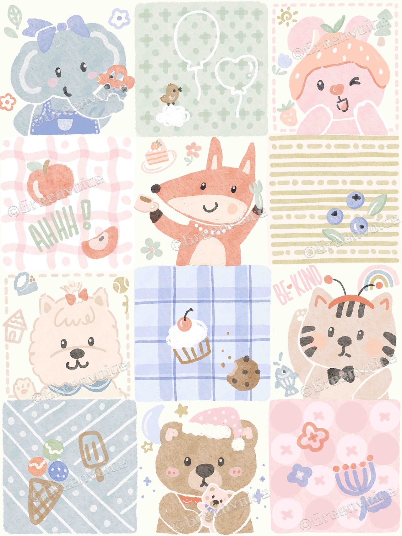 红粉格子间（图ZNDA1MjM2NTU2） - 商业插画 - 站酷设计师绿瓷叮叮原创素材 - 站酷ZCOOL