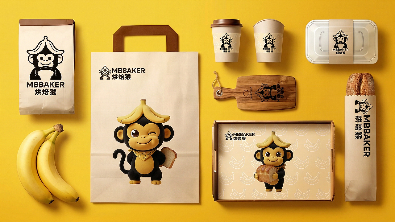 烘焙猴 MBBAKER | 烘焙品牌设计（图ZNDA1MjQzNTA0） - 品牌 - 站酷设计师艾蓮葉卡原创素材 - 站酷ZCOOL