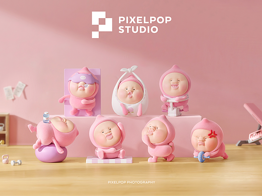 屁桃君运动达人系列盲盒-潮玩盲盒摄影