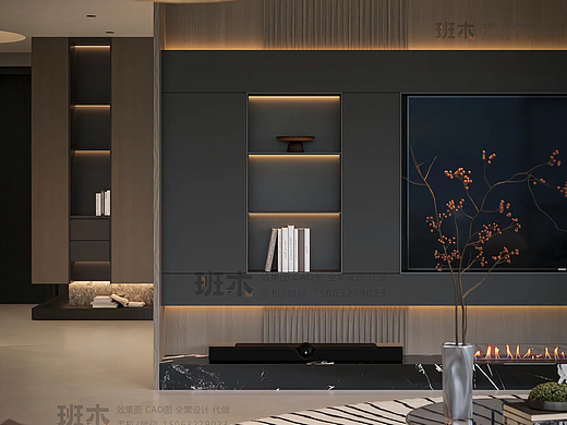 高级感客厅设计| 班木效果图 |