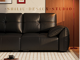 家具（效果圖）渲染-高級感的黑色沙發(fā)