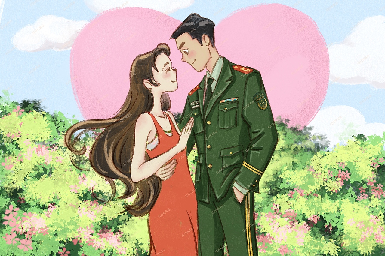 爱在七夕｜漫说军恋，最长情的告白（图ZNDA1MjY5NDIw） - 艺术插画 - 站酷设计师惠画世界原创素材 - 站酷ZCOOL