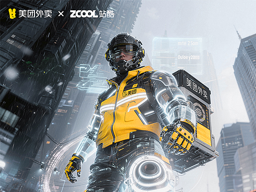 黄斯赟|为美团外卖黄衣服设计大赛创作的AI概念设计