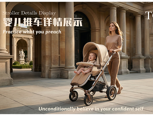 无聊做了一套详情页——婴儿推车产品展示！