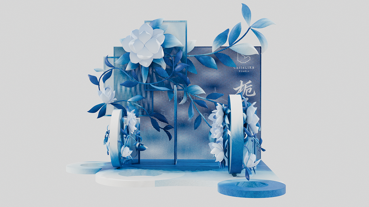 Blender|美陈设计|课程案例|栀子花(图ZNDA1MjgzMjMy) - 展陈设计 - 站酷设计师范仲淹大水原创素材 - 站酷ZCOOL