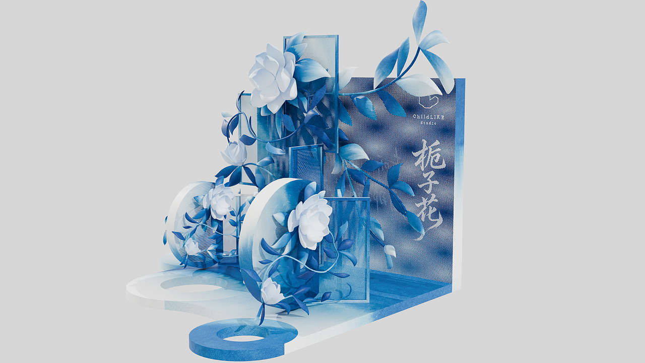 Blender|美陈设计|课程案例|栀子花（图ZNDA1MjgzMjM2） - 展陈设计 - 站酷设计师范仲淹大水原创素材 - 站酷ZCOOL